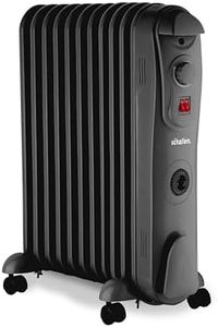 Schallen 2500W 11 Fins Black Portable Electric Slim Oil Filled Radiator Heater with Timer and Adjustable Temperature Thermostat, Modern Fast Home Heating (Black, 2500W)