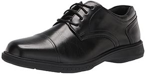 Nunn Bush Men's Pro Cap Toe Oxford with Kore Slip Resistant Comfort Technology, Black, 10.5