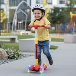 R for Rabbit Road Runner Scooter for Kids of 3 to14 Years Age 3 Level Adjustable Height Foldable, LED PU Wheels Weight Capacity 75 kgs Kick Scooter with Brakes (Red)