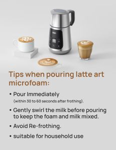 Dreo All-in-1 Milk Frother – Hot & Cold Foam Maker