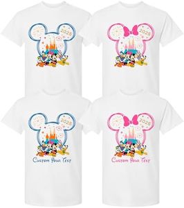 Custom Family Vacation 2025 Shirts, Mickey Minnie Matching Group Tees, Personalized Castle Trip Outfits, Add Your Name & Text, Youth White Large