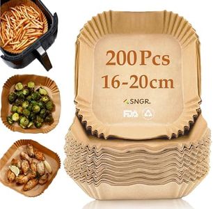 Premium 200pcs/Pack Small Air Fryer Liners for 2.2L–5.5L Air Fryer, 6.3inch Square Disposable Parchment Paper, Food-Grade Baking Tray, Non-Stick Air Fryer Accessories for Roasting Microwave