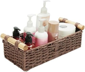 BELLE VOUS Lot de 4 Paniers et Corbeilles en Osier Marron - Petit Panier Osier Rangement Tissés pour Salle de Bain, Salon, Placard ou Étagères - Corbeille Osier Naturel Décorative - 4 Tailles