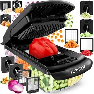 Vegetable Chopper Vegetable Cutter - Food Onion Salad Veggie Chopper with Container - French Fry Potato Dicer Slicer Cutter - Kitchen Tools & Gadgets (8-in-1 Black)