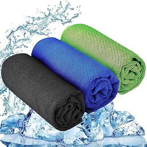 3 Pcs Cooling Towel (40"x12") Cool Cold Towel for Neck, Microfiber Ice Towel, Soft Breathable Chilly Towel for Yoga, Golf, Gym, Camping, Running, Workout & More Activities