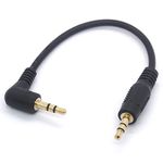 3.5mm Audio Cable 90 Degree 3.5 Male to Male Headphone Adapter Auxiliary Jack Stereo Aux Lead for Car Smartphones Tablets MP3 Echo (25 CM)