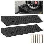 2 Pcs 4" Threshold Ramps,4" H x 38.5" L x 9.5" W,Heavy Loading Ramp 3 Tons(6600 LB) Capacity Car Slope Ramp for Multiply Usage,for Dock Bike Vehicle Warehouse Motorcycle.