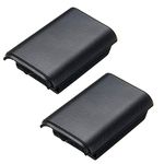 GAMENOPHOBIA® 2 Pack Xbox 360 Wireless Controller Replacement Battery Pack Cover Shell (Black)