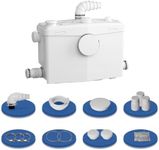 Macerator Pump for Basement Bathrooms, Tiny Homes & Laundry – Connect Toilet, Shower, Sink & Washer, 4-Inlet/2-Outlet, Quiet & Powerful Waste Grinder