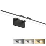 SOLFART 31.5 Inch 3 Color Temperature Dimmable Modern Vanity Light Matt Black Bathroom Vanity Light LED Lighting Fixtures Adjustable Lighting Color 3000K/ 4500K/ 6000K