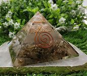 Amazing Gemstone Labradorite Glow in The Dark Orgone Pyramid/Orgonite Pyramid for EMF Protection, Negative Energy Protection and Home Office Decor