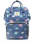 House of Quirk Baby Diaper Bag Maternity Backpack (Blue Elephant Printed)