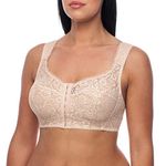frugue Front Fastening Non Wired Wireless Support Bra Beige 42 G