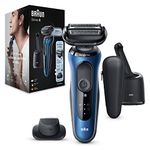 Braun Series 6 Electric Shaver for Men with Precision Trimmer & SmartCare Centre, Wet &Dry Electric Razor for Men, Cordless Foil Razor, UK 2 Pin Plug, 60-B7200cc, Blue Razor