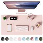 MOLMO Non-Slip Desk Mat, Waterproof Desk Pad Table Protector, Easy Clean Laptop Mat Large Mouse Pad Leather Writing Mat with Suede for Office /Home/Decor (Pink, 60 x 35 cm)