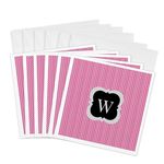 3dRose gc_222059_1 6 x 6-Inch Pink And Grey Chevron Monogram Initial W Greeting Card