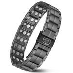 KGP 3X Strength Magnetic Bracelet for Men Arthritis,316L Stainless Steel Magnetic Bracelet with 3800 Gauss Power Magnets for Men, Magnetic Therapy Bracelet with Premium Fold-Over Clasp (GUNMETAL)