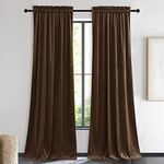 NICETOWN Brown Velvet Curtains, Thermal Insulated Sound Reducing Heavy Matt Heat & Chill Resistant Drapes for Home Decoration (2 Panel Per Pack, 90 inches Long)