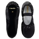 s.lemon Full Sole Ballet Shoes,Beginner Dance Footwear Leather Ballet Shoe Black 40