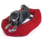 24 inch Red & Sherpa Bagel Dog Bed by Majestic Pet Products