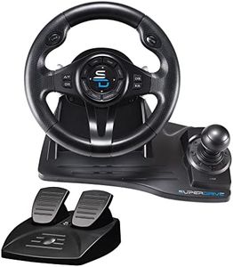 SUBSONIC Superdrive - GS550 steering racing wheel with pedals, paddles, shifter and vibration for Xbox Serie X/S, PS4, Xbox One, PC, PS3 (programmable for all games)