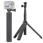 SOONSUN 3in1 Aluminum Waterproof Selfie Stick for GoPro Hero 13 12 11 10 9 8 7 6 5 4, Fusion, Max, Session, Insta360, AKASO, SJCAM, Osmo Action Camera - Extenbale Monopod Pole, Hand Grip, Tripod Stand