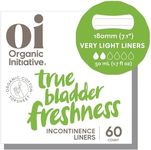 Oi | Organic Initiative Incontinence Liner for Women | Certified Organic Cotton Topsheet, Very Light Bladder Leakage, Breathable, Hypoallergenic | Very Light (180mm) 60 Liners