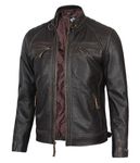 Decrum Leather Jacket Men - Brown Leather Jacket | [1100112] D1, S