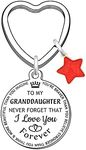 Inspirational Granddaughter Keyring Birthday Christmas Gifts for Women Girls from Grandparents Grandpa Grandma Keychain Engraved