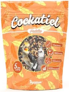 Mycelium Organic Cockatiel Protein Feed (5 LB Bag) | High-Protein, High-Fat Bird Seed for Energy, Growth, & Development | Seed & Superfood Blend for Cockatiels | Non-GMO, Made in USA