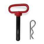 Trailer Tow Hitch Lock Pin with Rubber-Coated Handle, Red Head Hitch Pin-For Towing Cargo, Boat, RV, Car, Truck, ATV (7/8 x 4-1/2 inch)