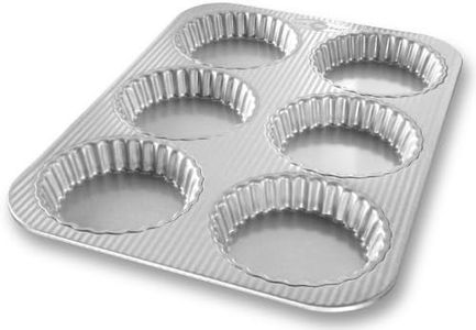 USA Pan Bakeware Aluminized Steel Mini Fluted Tart Pan, 6-Well