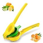 KITEXPERT Metal 2-In-1 Lemon Lime Squeezer Yellow Green