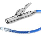 NON-SQUARE Grease Gun Coupler, 12000 PSI High Pressure Greases Gun Coupler with 12" Spring Flex Hose, Compatible with All Grease Guns 1/8" NPT Fittings.