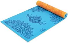 Marjar Yoga Mat for Women/Men, 1/4-Inch Print Reversible Exercise & Fitness Mat for All BareFoot Workouts, Non-Slip Yoga Mat with Carrying Strap & Storage Bag (68"x24"x1/4", Blue Lotus)