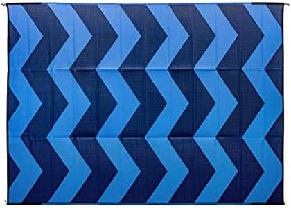 Camco 42858 9'X12' Leisure Mat Chevron Blue