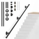 Stair Handrail, New Non-Slip Handrails for Stairs, 2M Safety Industrial Iron Pipe Wall Mounted Indoor Outdoor Hand Railing, Suitable for The Elderly, Children, The Disabled