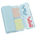 Simpolor 7 Day Pill Box Organiser, Medicine Storage Box, [Folding Design][Large Capacity] Pill Boxes Portable Pill Dispenser for Vitamins, Cod Liver Oil, Supplements, Medication - Blue