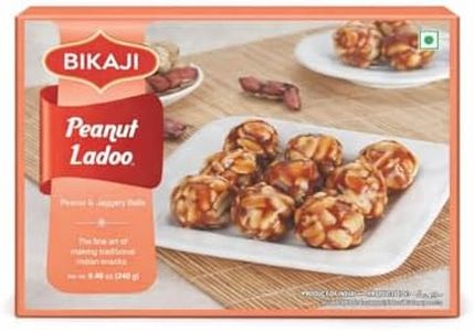 Bikaji Peanut Ladoo | Authentic Indian Moongfali Laddoo Sweet | Roasted Peanut & Jaggery Bites | Traditional Festive Mithai | Vegetarian Energy Snack | 8.46 oz (240g)