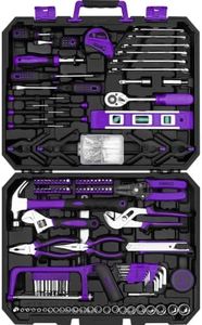 DEKOPRO Tool Set: 228 Piece Home Tool Kit, Household Basic Repair Tool Set Comes with Storage ToolBox, Socket Wrench Set for Car, Hand Tool Box Set for Home - Purple