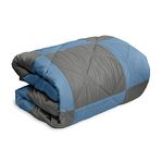 LINENWALAS Premium All Season, Microfiber-Warm Bamboo Patch Duvet, AC Comforter and AC Blanket, Heavy Blanket, Quilt Special for Winters (Charcoal Grey Bahamas Blue,Single 74x90 inch)