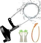 Plumbing Snake Drain Auger 25 Feet Pipe Snake Professional Drain Clog Remove Tool for Bathtub Drain, Kitchen Sink, Sewer, Comes with Gloves and 25 Inch Snake Hair Clog Remover