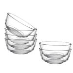 binsakao Small Glass Bowls, Clear Glass Prep Bowls, Serving Bowls Dishes for Dessert, Candy, Nuts, Ice Cream, Snack (6pcs, 310ml)