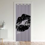 Get Naked Closet Door Cover Curtain Funny Quotes Kiss Door Curtain Doorway Privacy Sexy Feminine Lips Art Darkening Blackout Curtain Men Couple Lover Grey White Personality 42x80 Inch 1 Panel