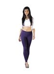 TWIN BIRDS Super Stretchable Deep Purple Coloured Cotton Elasthane Fabric Ankle Length Leggings for Women - (XL)