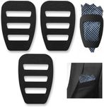 Leikedun 3 Pack Pocket Square Holders, Assorted Pocket Square Holder for Men Prefolded Silk Handkerchief Party Wedding Jackets Suits Accessories