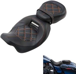 TCMT Low Profile Rider and Passenger Seat Two-up Seat Fit For Harley Touring Road King Road Glide Street Glide FLHX Electra Glide Ultra Classic 2009-2023