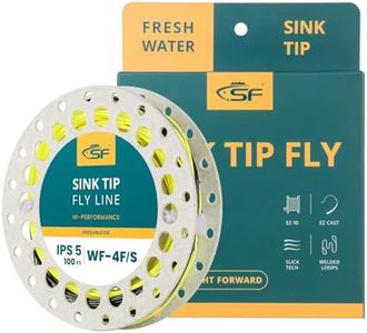 SF Hi-Viz Fly Fishing Sinking Tip Line Weight Forward Taper Floating Fly Line Sinking Line 100 FT IPS5# WF4F/S Fluorescent Yellow&Black