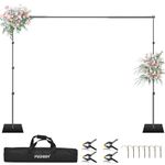 Heavy Duty Backdrop Stand - Adjustable Background Support System Kit 8.5x10ft(HxW) with Steel Base and Pipe, Photo Backdrop Stand for Parties Wedding Birthday Meeting.