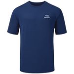 Bassdash Men’s UPF 50+ Short Sleeve Fishing Shirts Performance Cooling UV Sun Protection Hiking T-Shirts Dark Blue